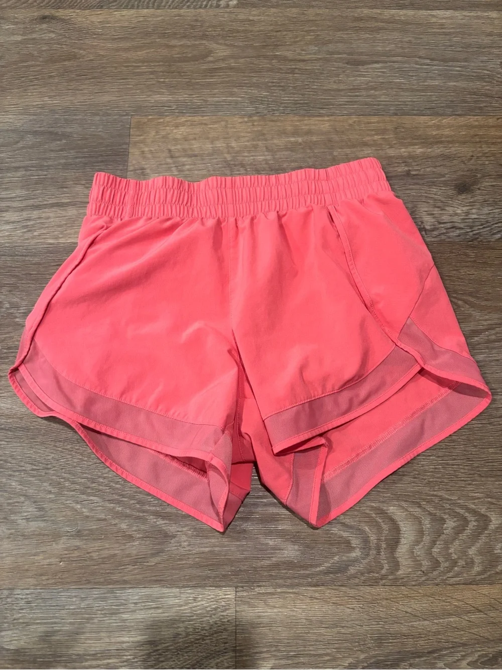 Athleta Mesh Racer Run Shorts 4” Coral Pink Lined Running Womens XXS